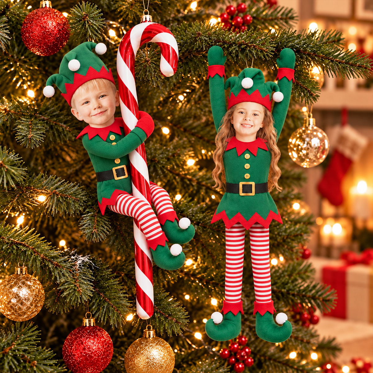 Custom Face Christmas Elf Doll from Photo - Personalized Elf Poseable Plush Doll, Photo Plush Toy, Funny Family Christmas Gift, Holiday Keepsake