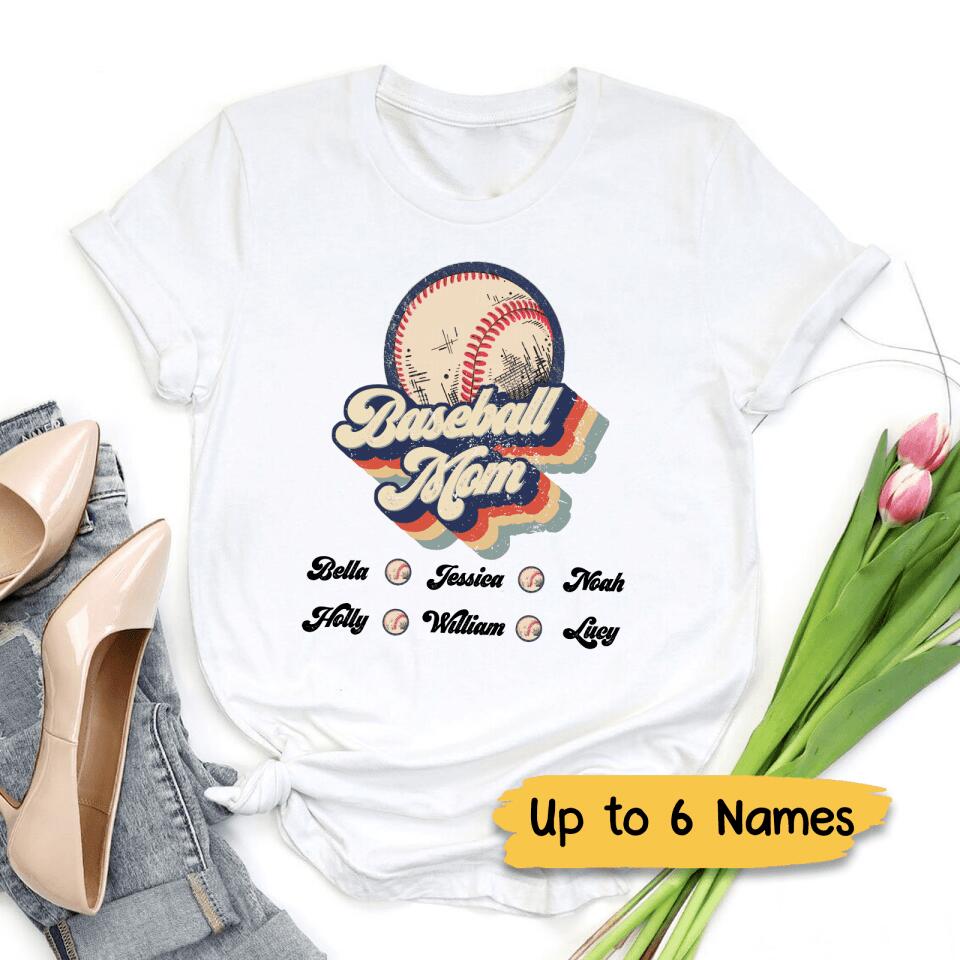 Personalized Retro Baseball Mom Unisex T-shirt