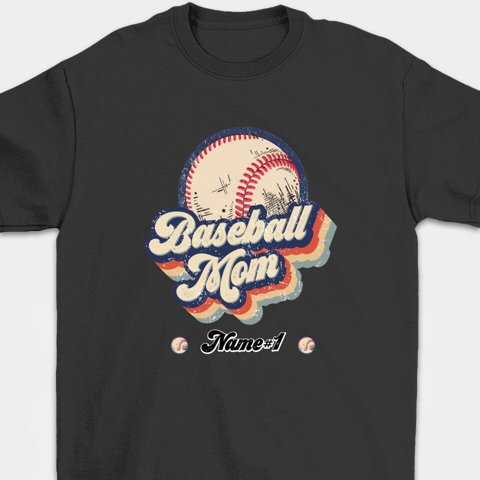 Personalized Retro Baseball Mom Unisex T-shirt