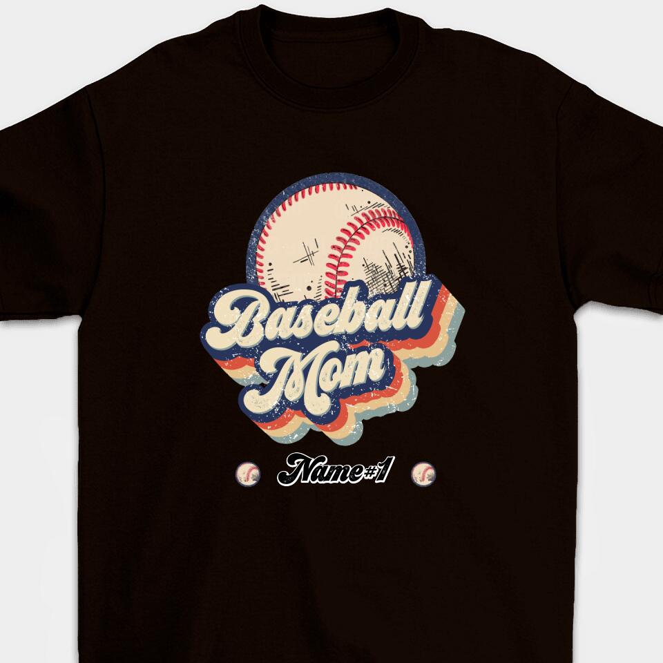 Personalized Retro Baseball Mom Unisex T-shirt