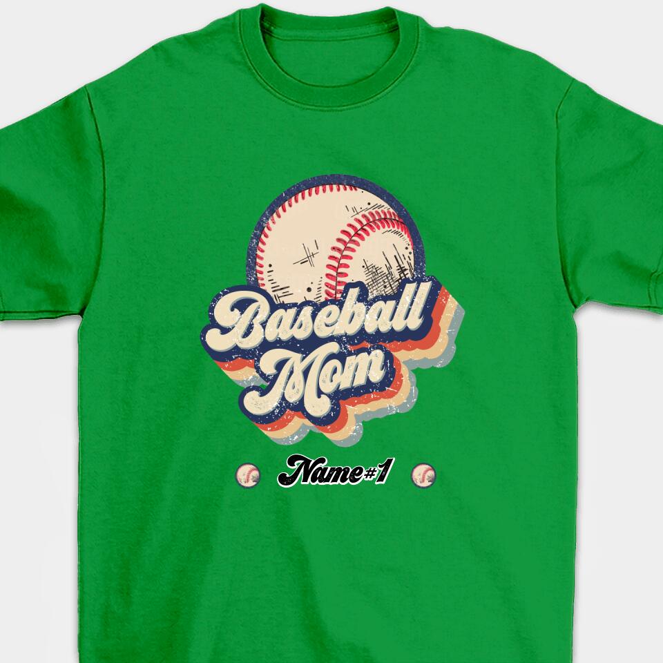 Personalized Retro Baseball Mom Unisex T-shirt