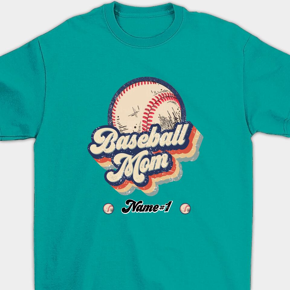 Personalized Retro Baseball Mom Unisex T-shirt