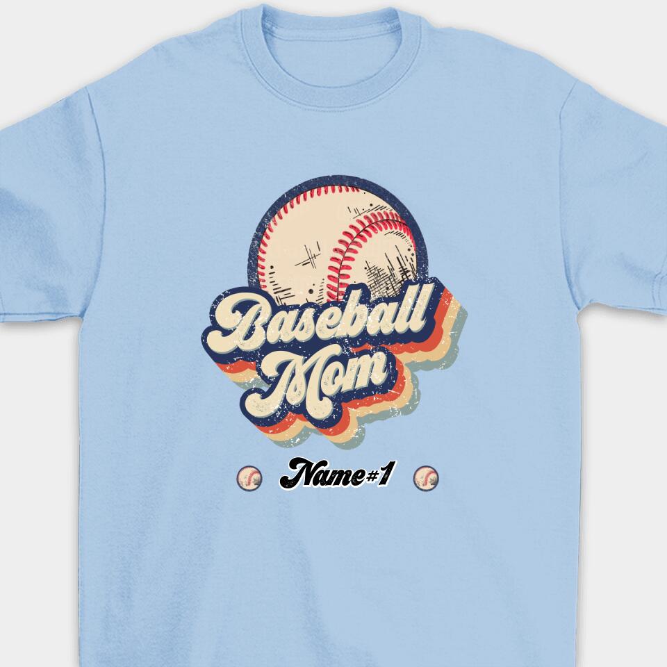 Personalized Retro Baseball Mom Unisex T-shirt