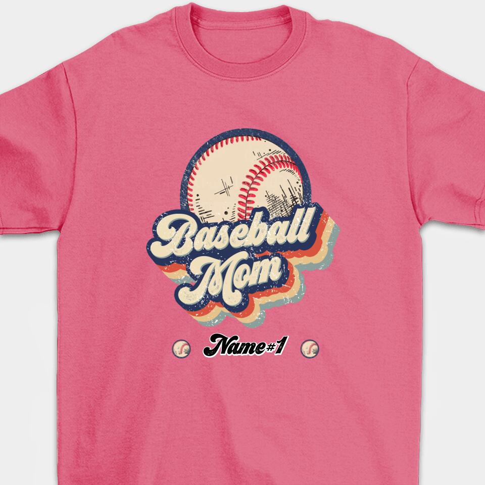 Personalized Retro Baseball Mom Unisex T-shirt