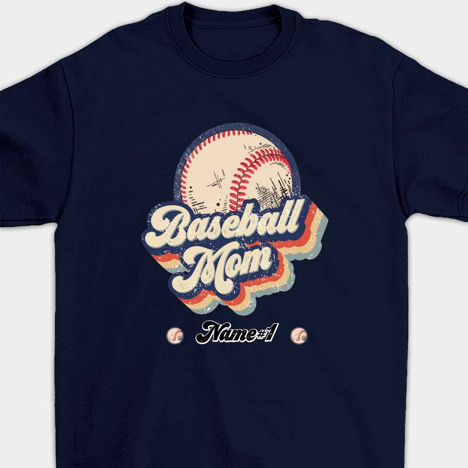 Personalized Retro Baseball Mom Unisex T-shirt