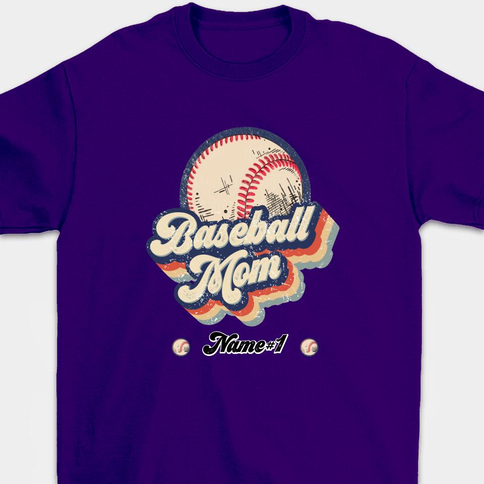 Personalized Retro Baseball Mom Unisex T-shirt