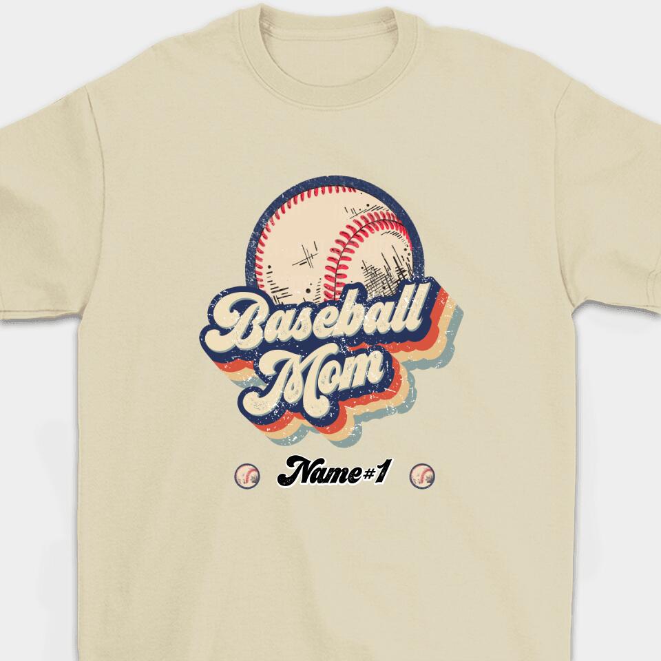 Personalized Retro Baseball Mom Unisex T-shirt