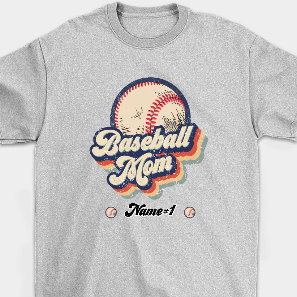 Personalized Retro Baseball Mom Unisex T-shirt