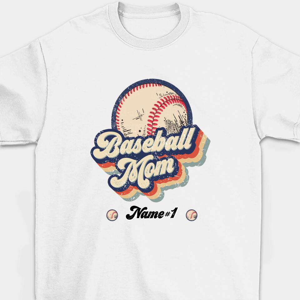 Personalized Retro Baseball Mom Unisex T-shirt