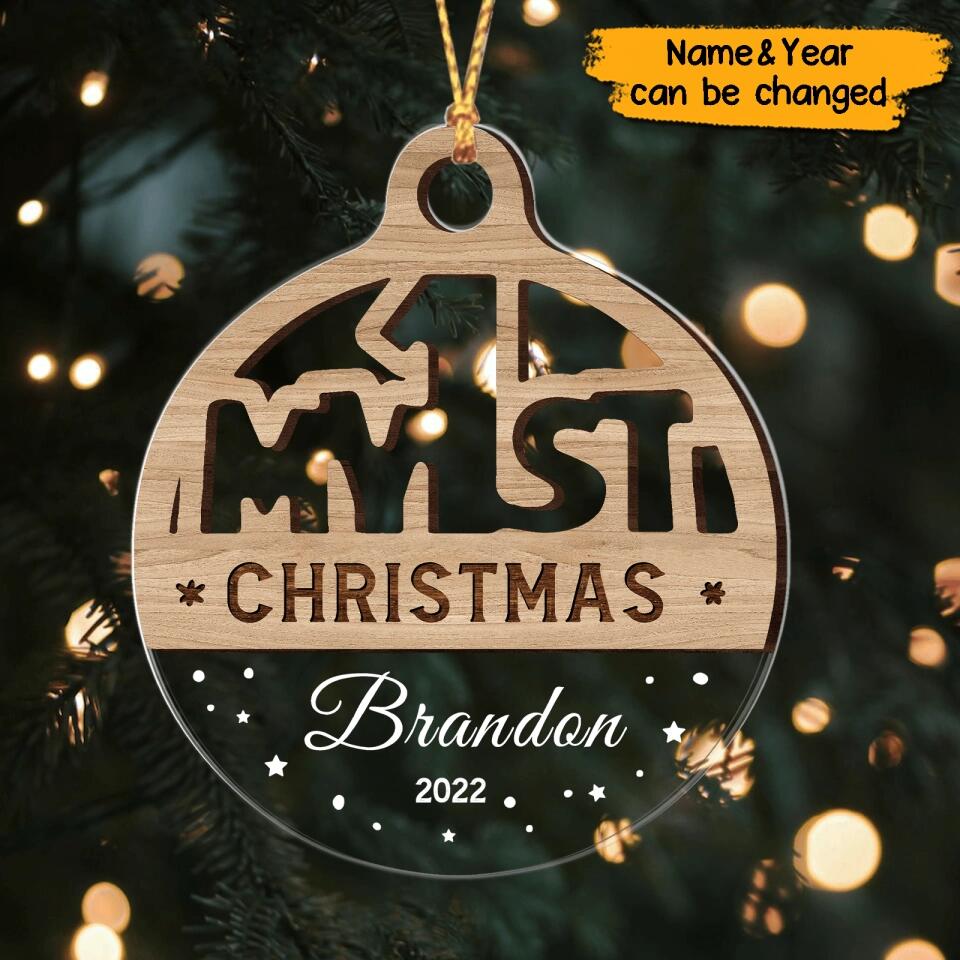 Personalized Baby First Christmas Ornament 2022 Wooden&Acrylic