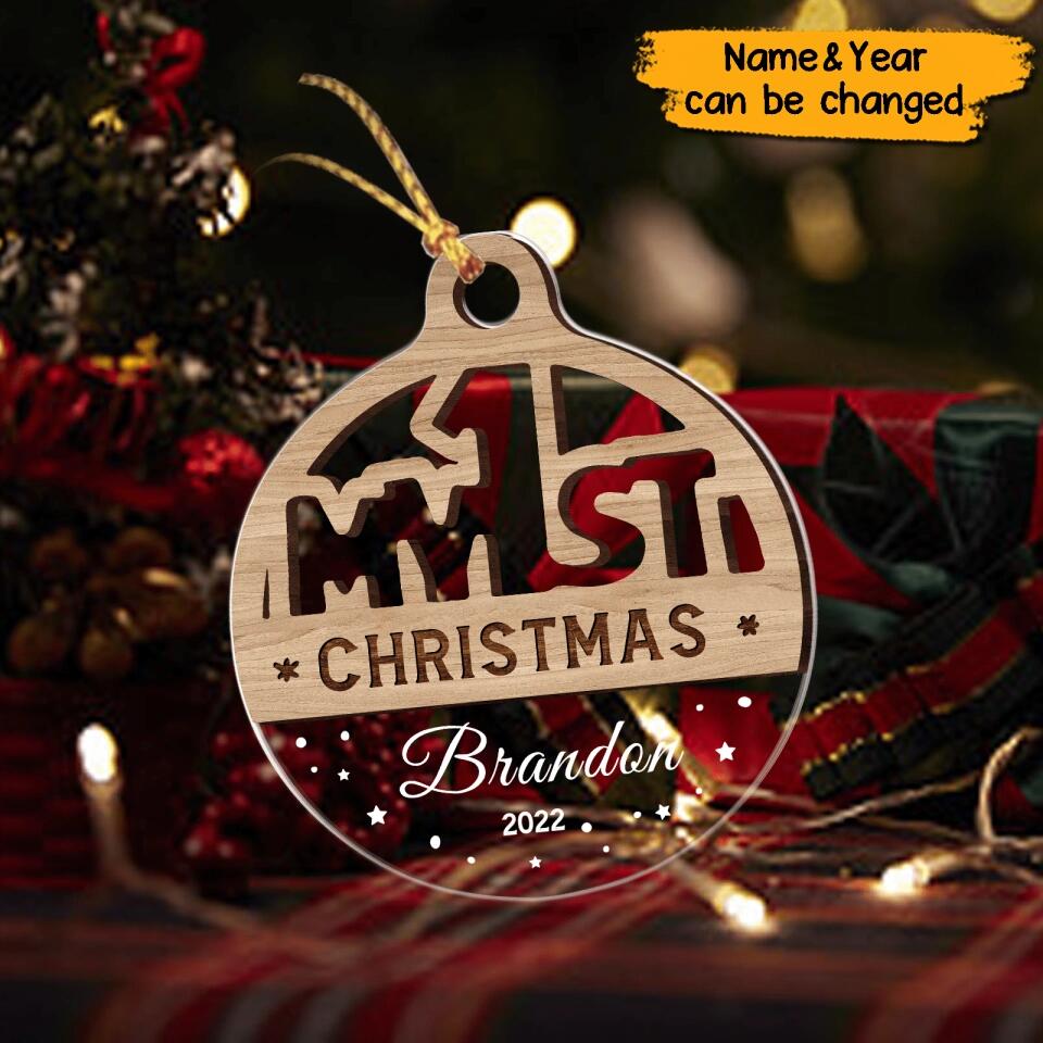 Personalized Baby First Christmas Ornament 2022 Wooden&Acrylic