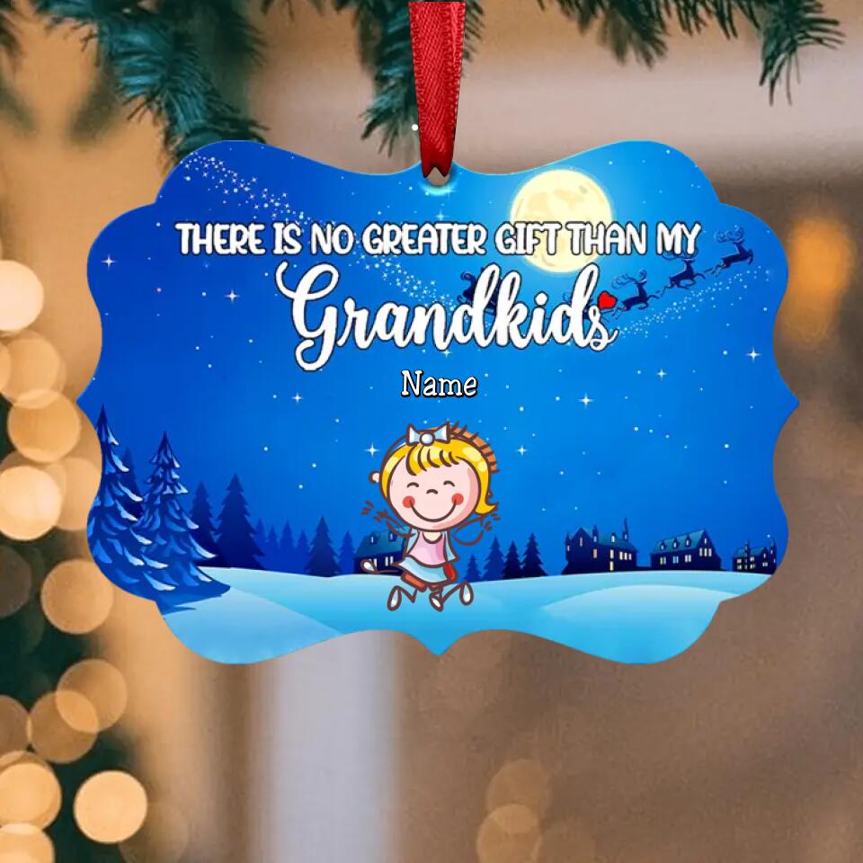 There Is No Greater Gift Than My Grandkids - Personalized Christmas Gift Up to 10 Grandkids Ornament