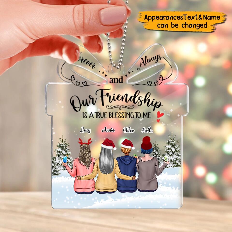 Our Friendship is a True Blessing to me - Personalized Christmas Ornament Gifts For Best Friends Gifts