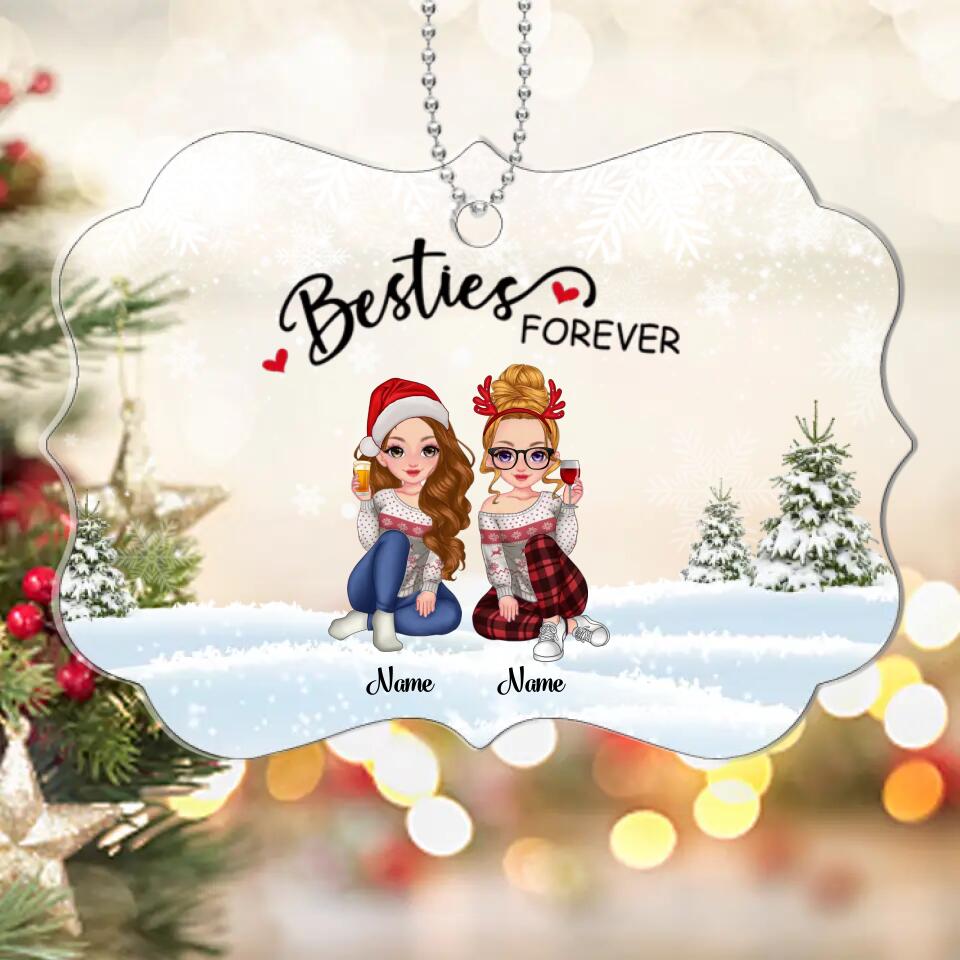 Besties Forever - Personalized Christmas Gift For Sister and Friend Acrylic Ornament