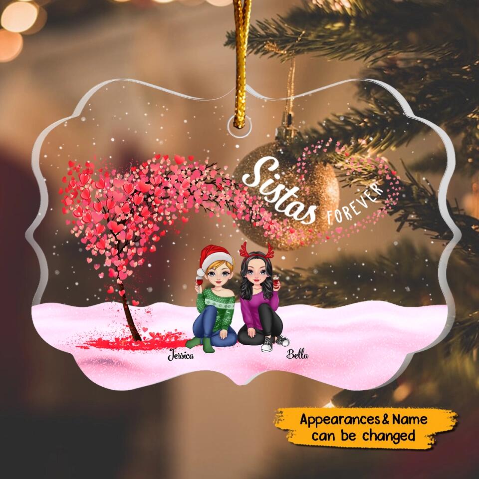 There's No Greater Gift Than Besties - Personalized Transparent Ornament - Gift For Sister, Besties or Friend