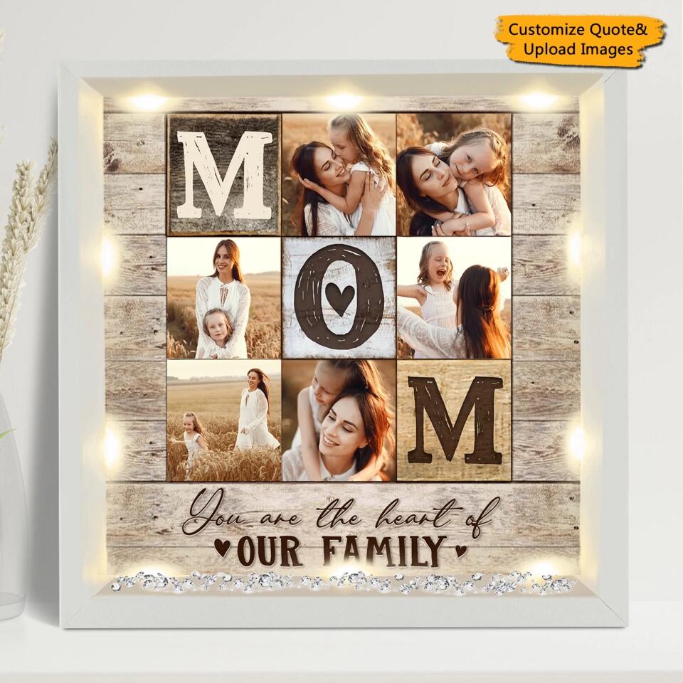 Home is where my Mom is - Personalized Upload Photo Collage Light-Up Frame, Best Gift For Mom