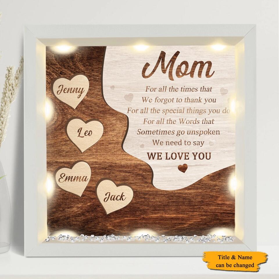 I Need To Say I Love You - Gift For Mom, Grandma - 
Personalized Light-up Frame