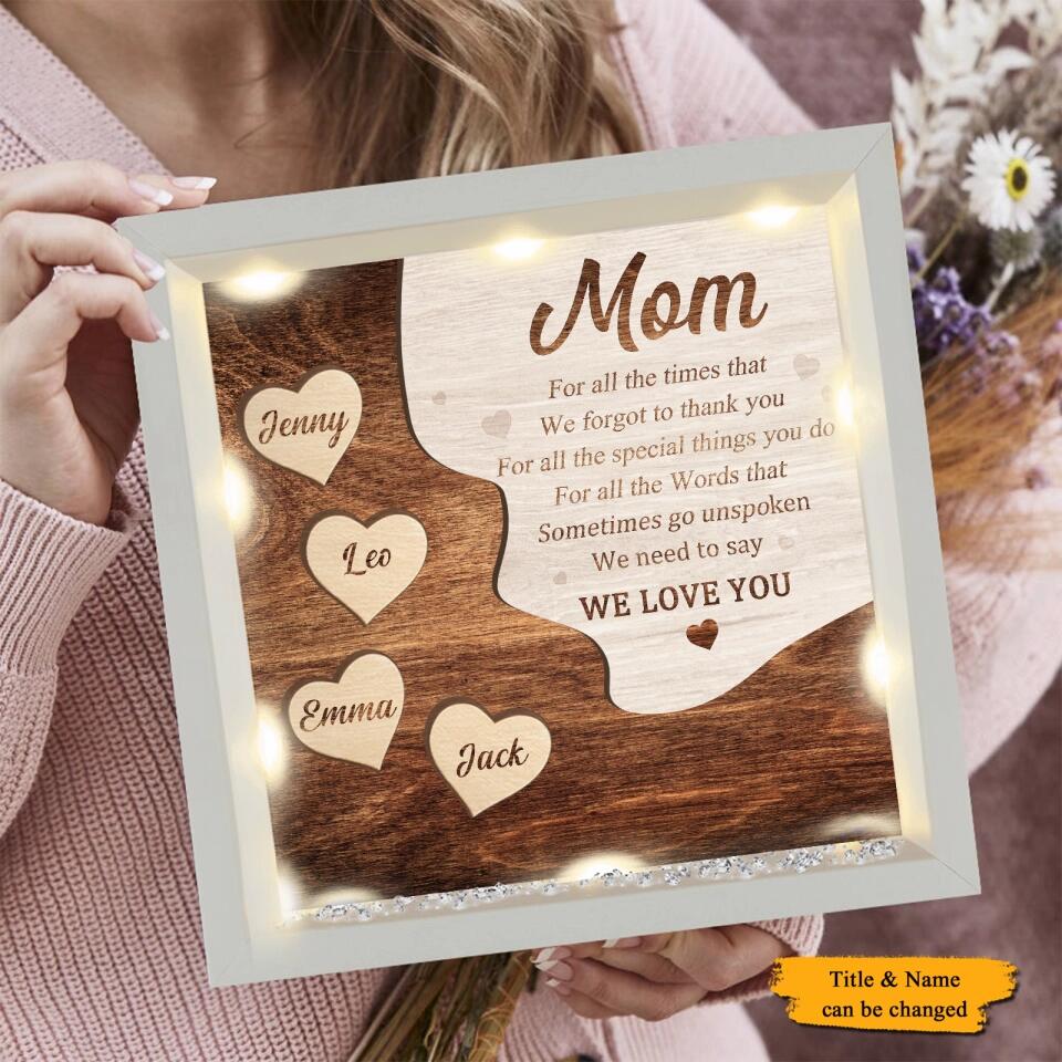 I Need To Say I Love You - Gift For Mom, Grandma - 
Personalized Light-up Frame