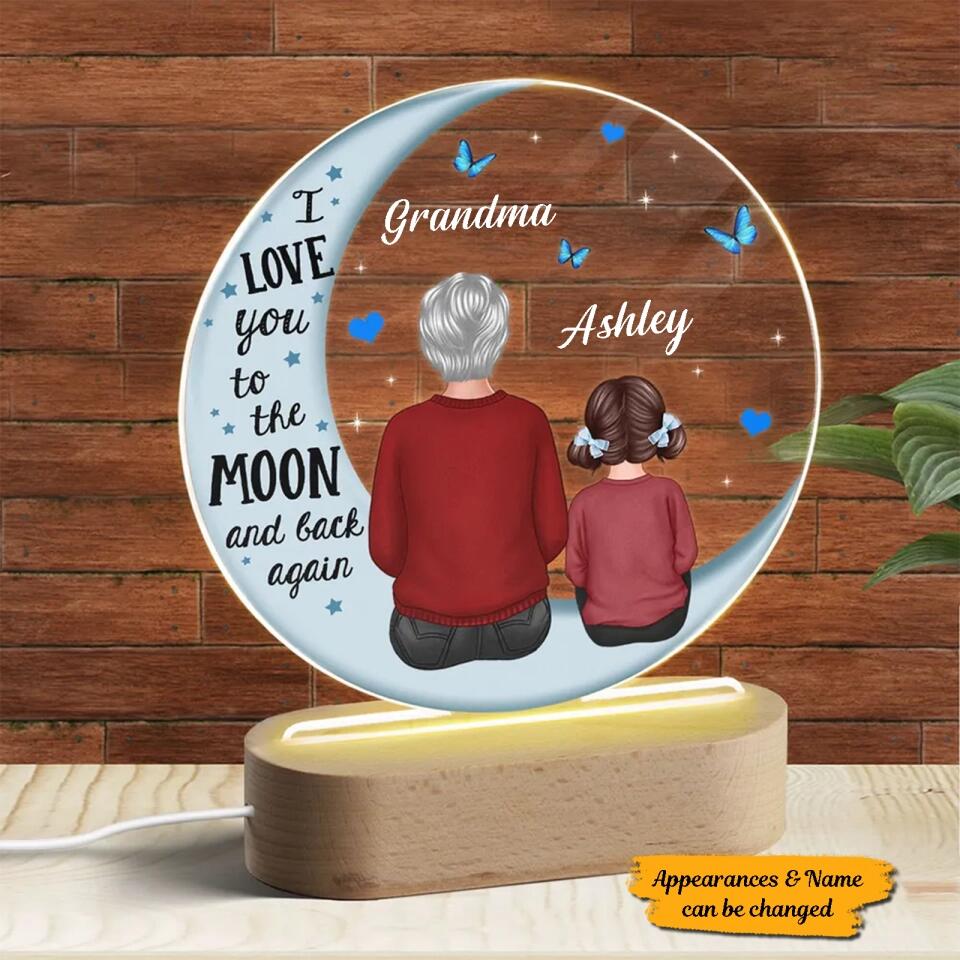 Grandma Grandkids Personalized Plaque LED Night Light - Acrylic LED Lamp - Gift For Grandma