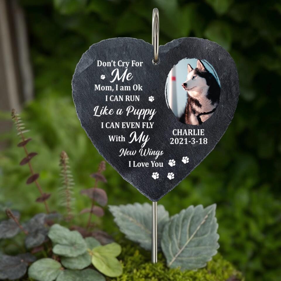 Memorial Pet Personalized Garden Slate & Hook - Sympathy Gift - Gift for Dog Lovers