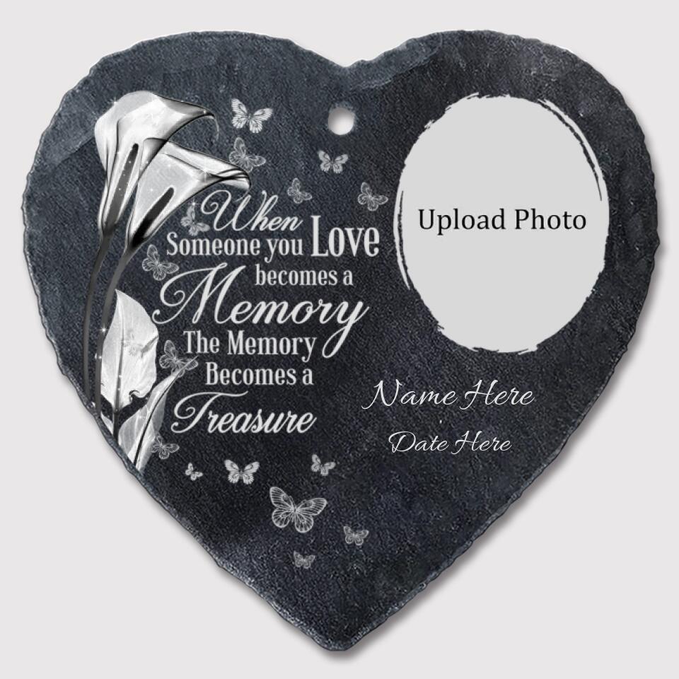 Custom Photo Personalized Memorial Garden Slate & Hook - Sympathy Gift