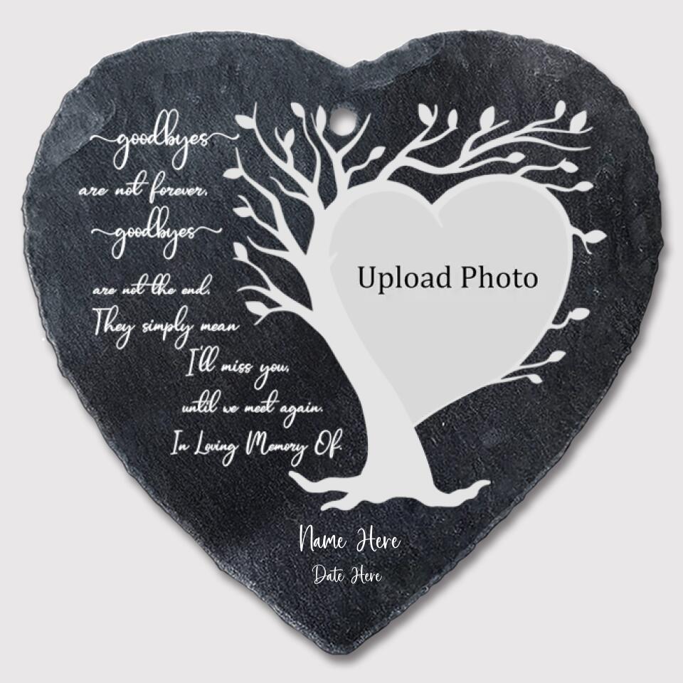 Custom Photo - Personalized Memorial Garden Slate & Hook - Sympathy Gift, Gift For Family Members