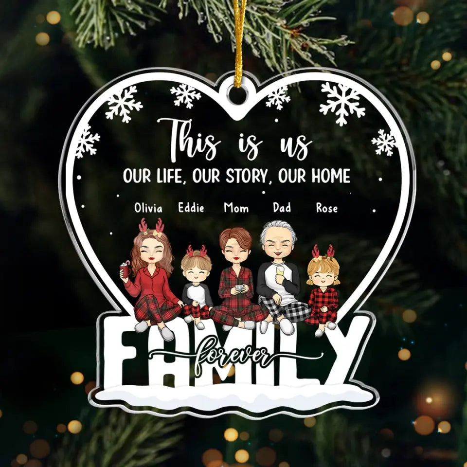 This Is Us - Family Personalized Custom Ornament - Acrylic Custom Shaped - Christmas Gift For Family Members