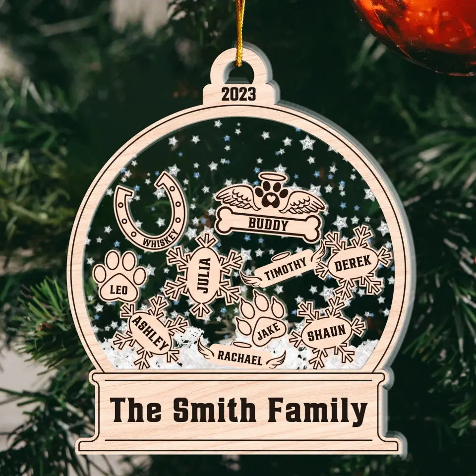 2023 Snow Globe Family - Personalized 3 Layered Christmas Shaker Ornament