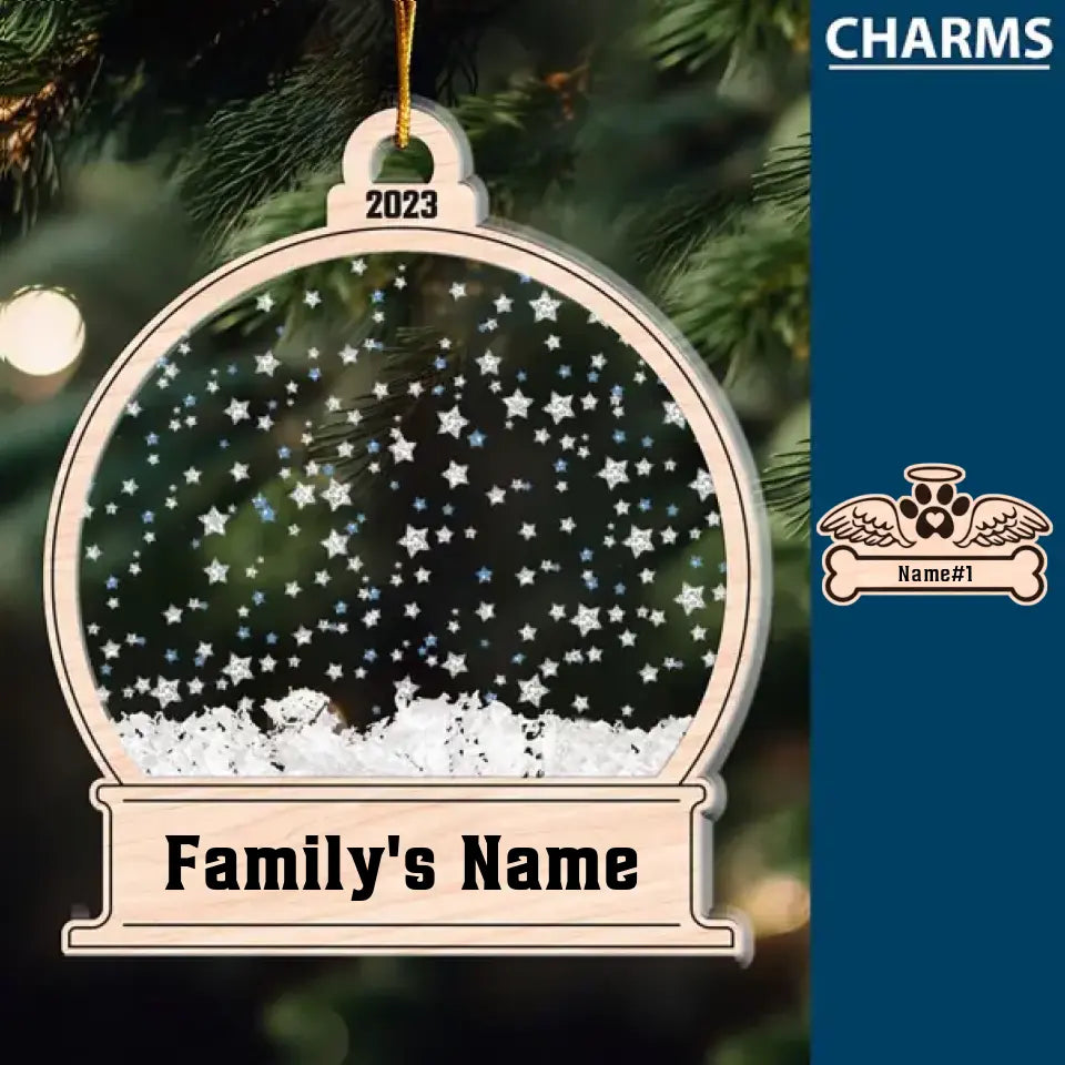 2023 Snow Globe Family - Personalized 3 Layered Christmas Shaker Ornament