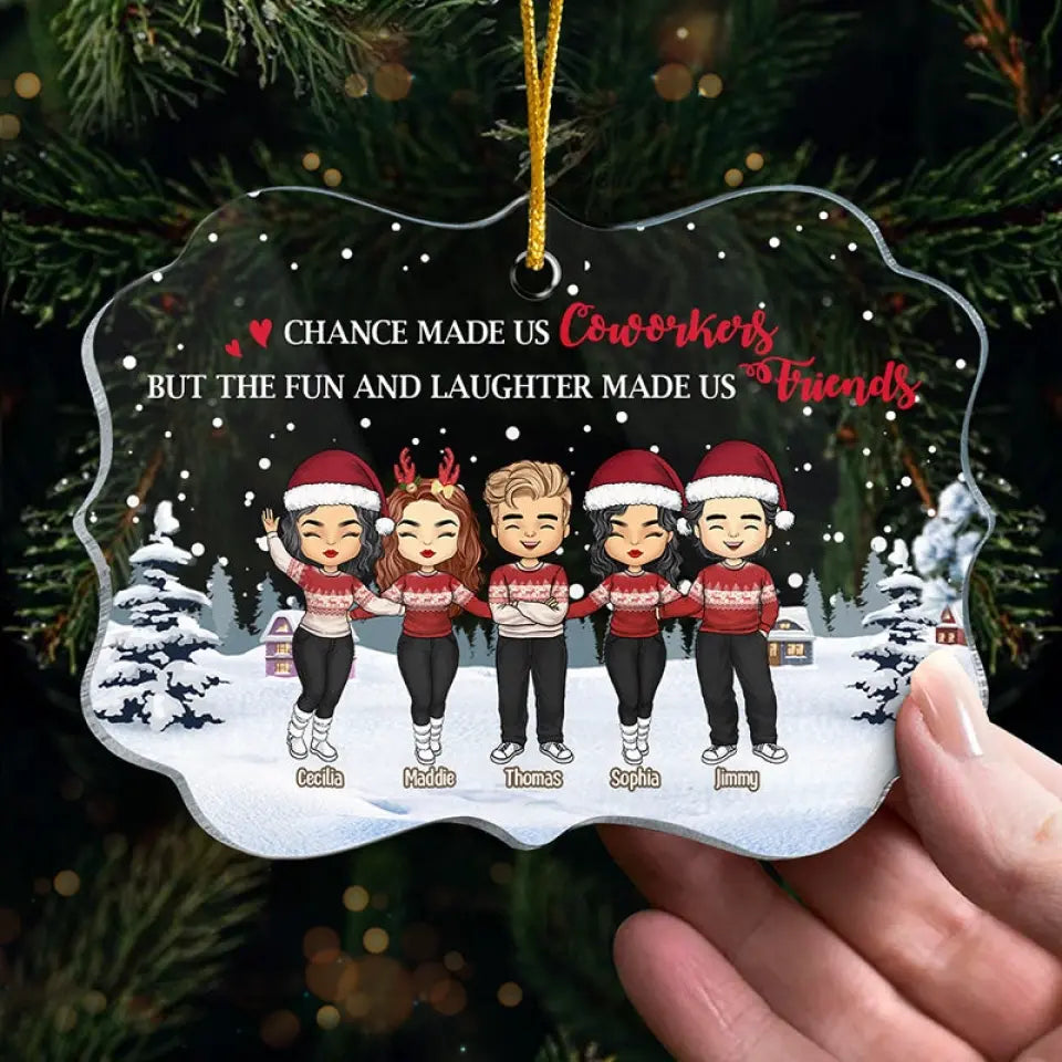 Lucky To Have You As My Coworkers - Coworker Personalized Custom Ornament - Acrylic Benelux Shaped - Christmas Gift For Coworkers, Work Friends, Colleagues