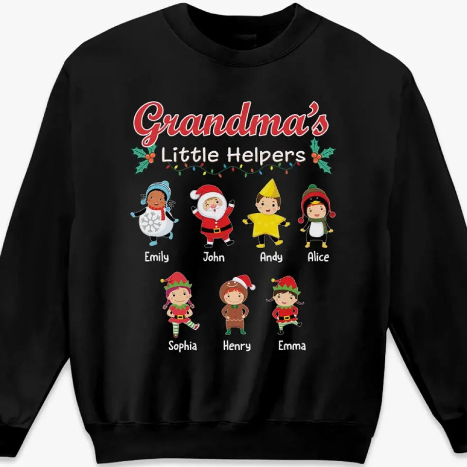 Grandma's Little Helpers - Family Personalized Custom Unisex T-shirt, Hoodie, Sweatshirt - Christmas Gift For Mom, Grandma