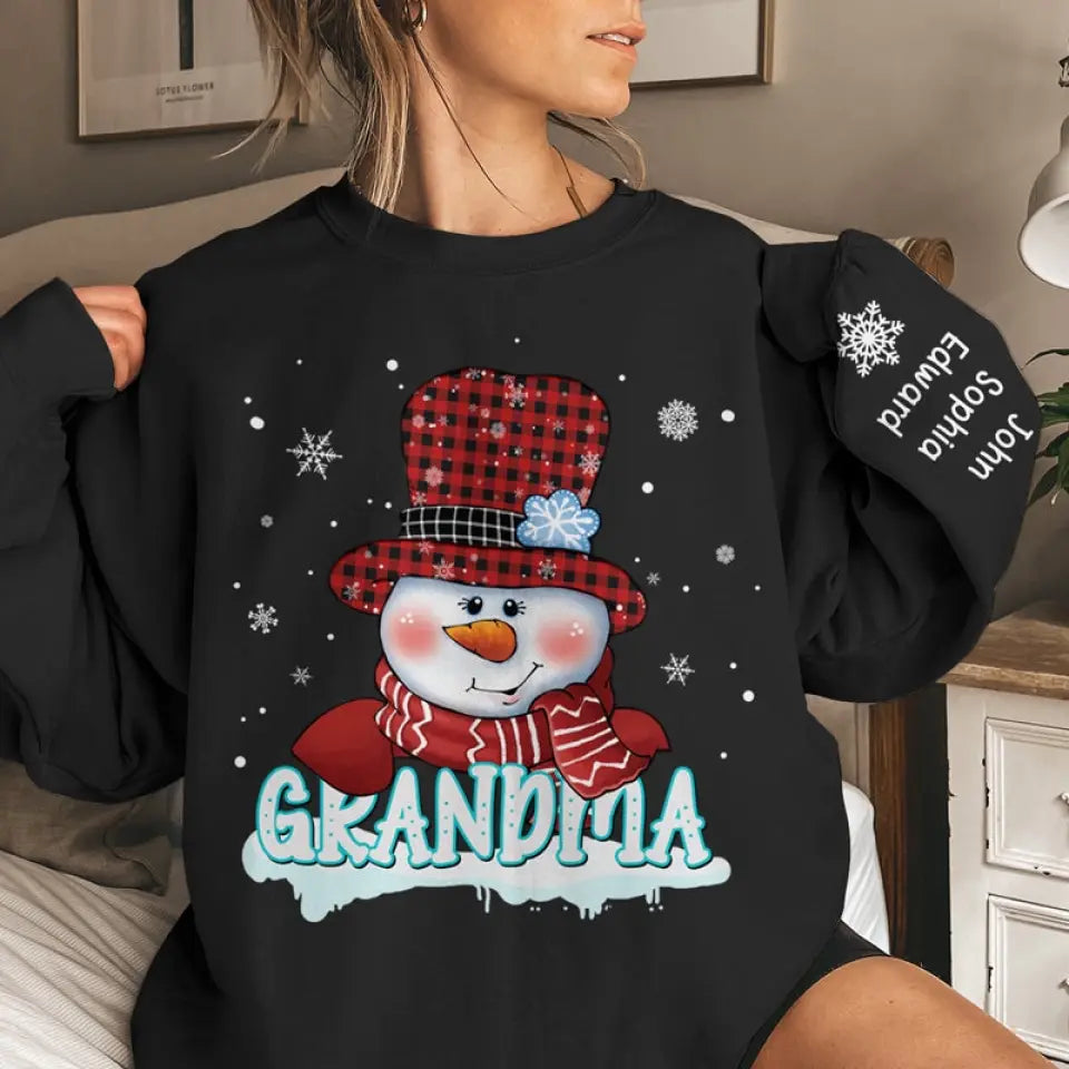 Proud To Be A Grandma - Family Personalized Custom Unisex Sweatshirt With Design On Sleeve - Christmas Gift For Grandma