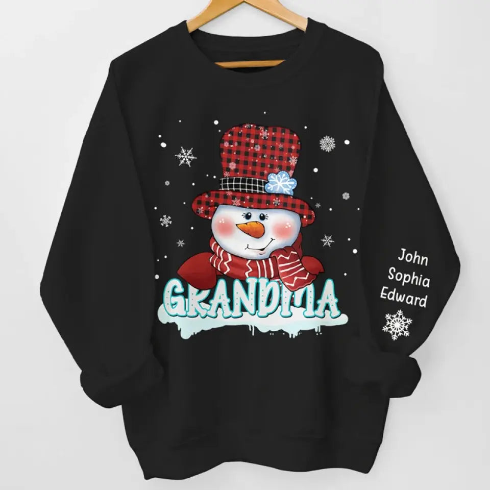 Proud To Be A Grandma - Family Personalized Custom Unisex Sweatshirt With Design On Sleeve - Christmas Gift For Grandma