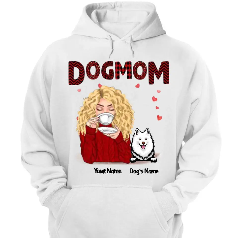 Dog Mom Red Patterned Personalized Shirt