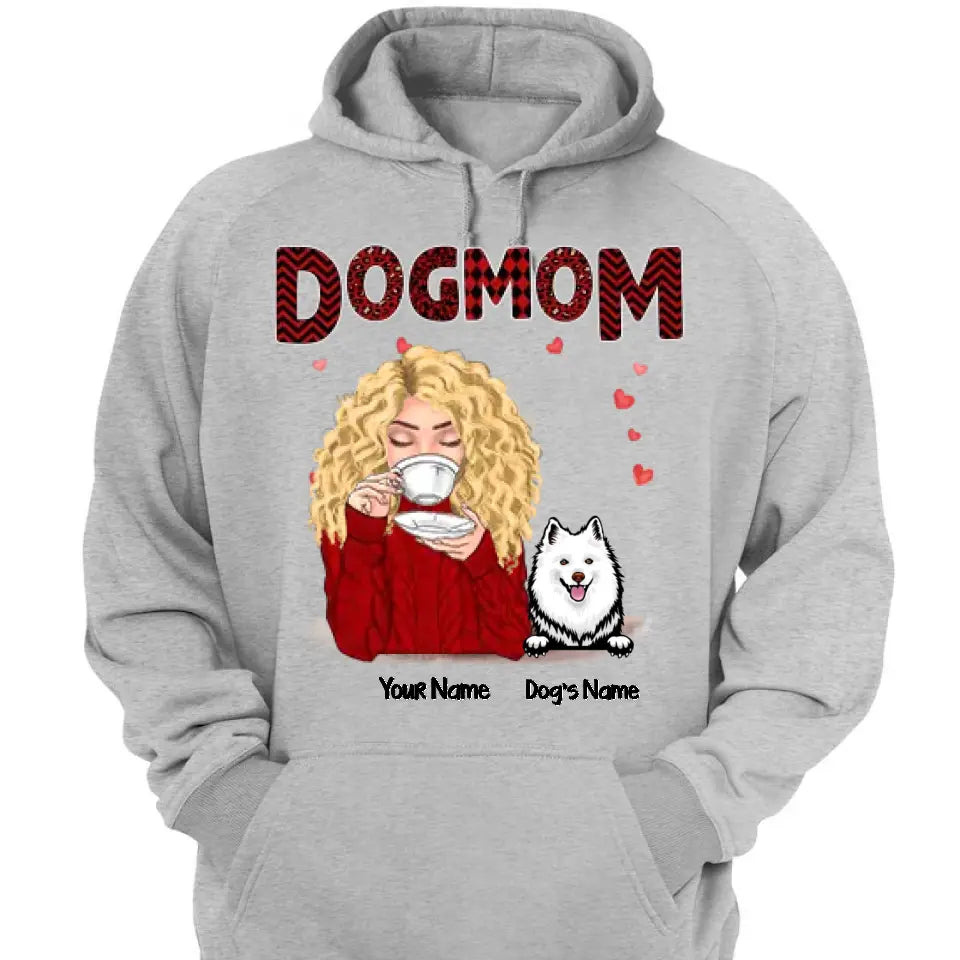 Dog Mom Red Patterned Personalized Shirt