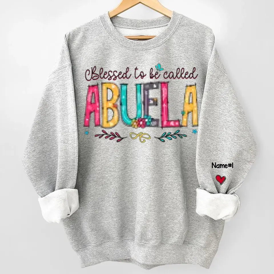 Blessed To Be Called - Family Personalized Custom Unisex Sweatshirt With Design On Sleeve - Christmas Gift For Mom, Grandma