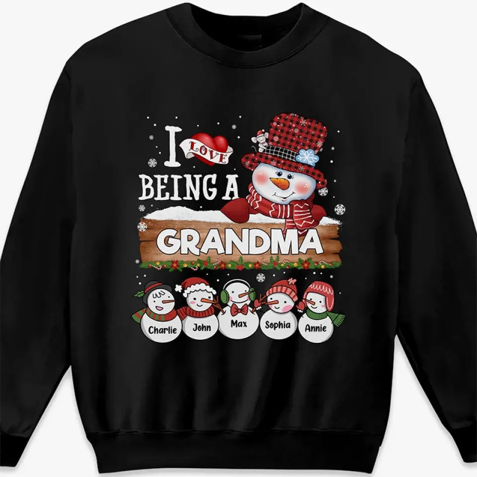 I Love Being A Grandma - Family Personalized Custom Unisex T-shirt, Hoodie, Sweatshirt - Christmas Gift For Mom, Grandma