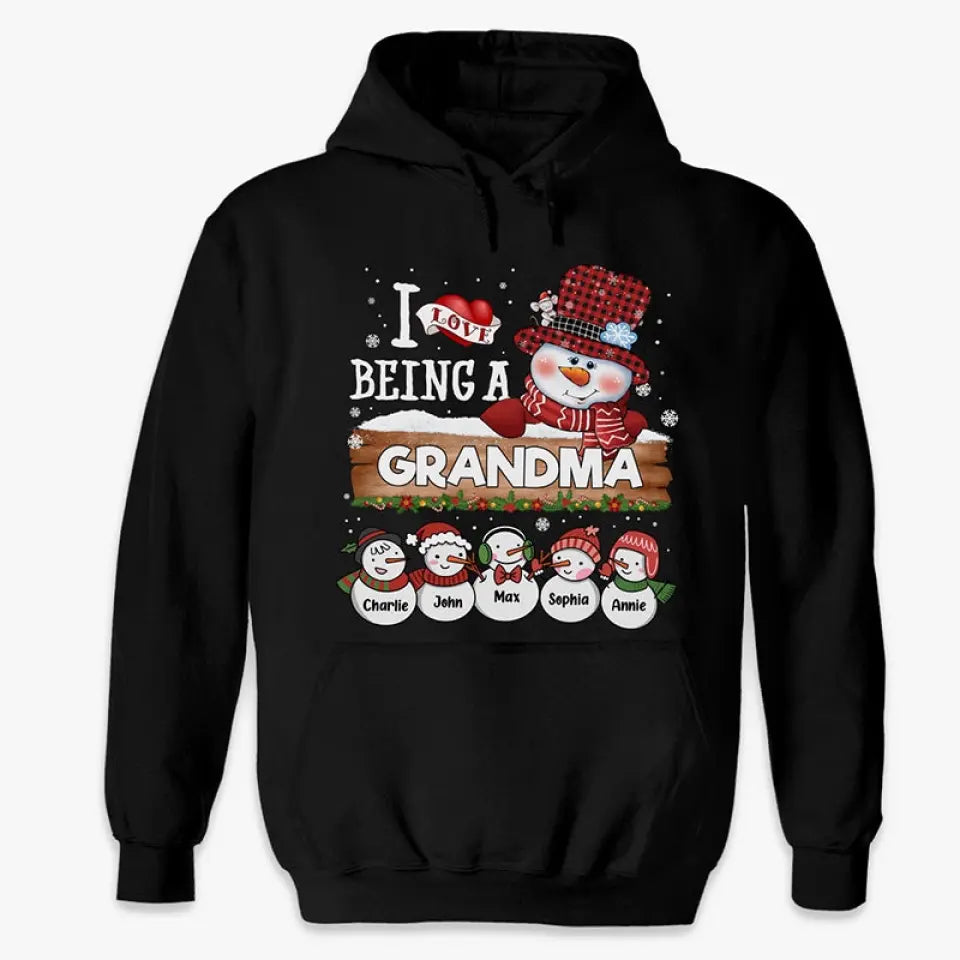 I Love Being A Grandma - Family Personalized Custom Unisex T-shirt, Hoodie, Sweatshirt - Christmas Gift For Mom, Grandma