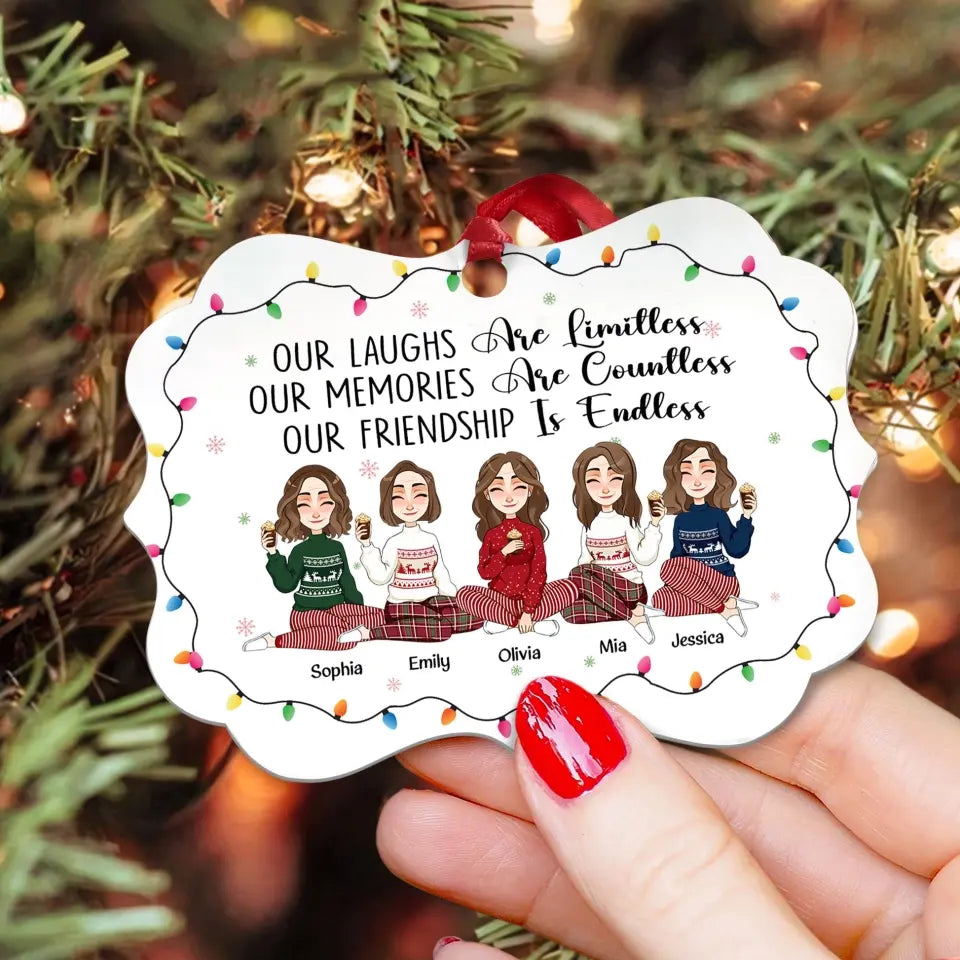 Our Friendship Is Endless - Personalized Wooden Christmas Ornament