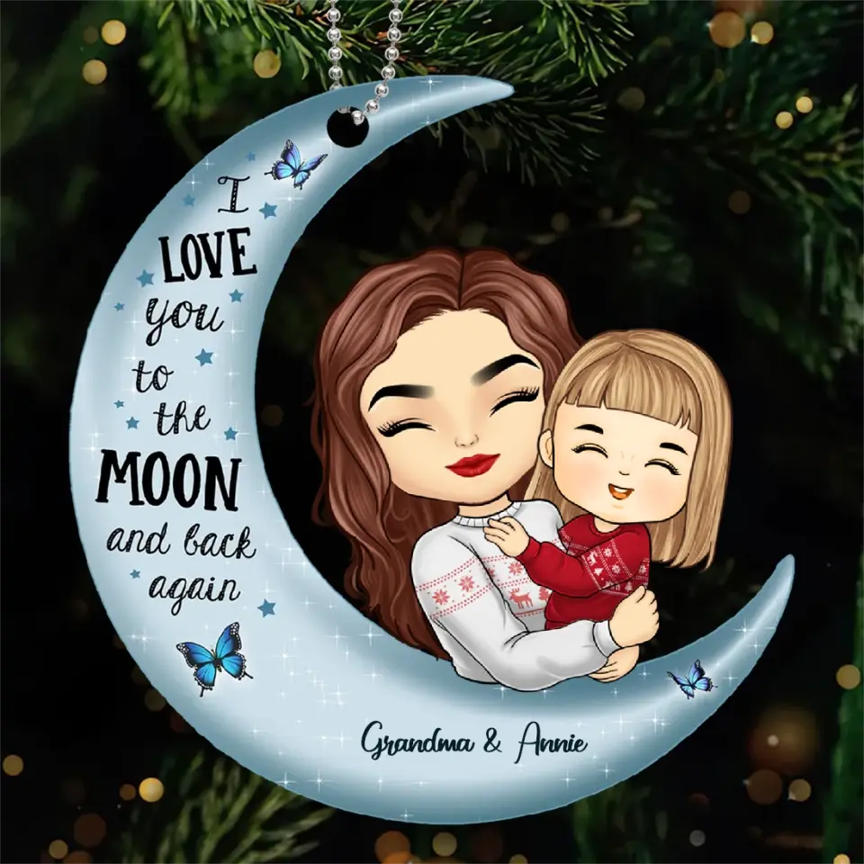 Sending You Holiday Hugs - Family Personalized Custom Ornament - Acrylic Custom Shaped - Christmas Gift For Mom, Grandma