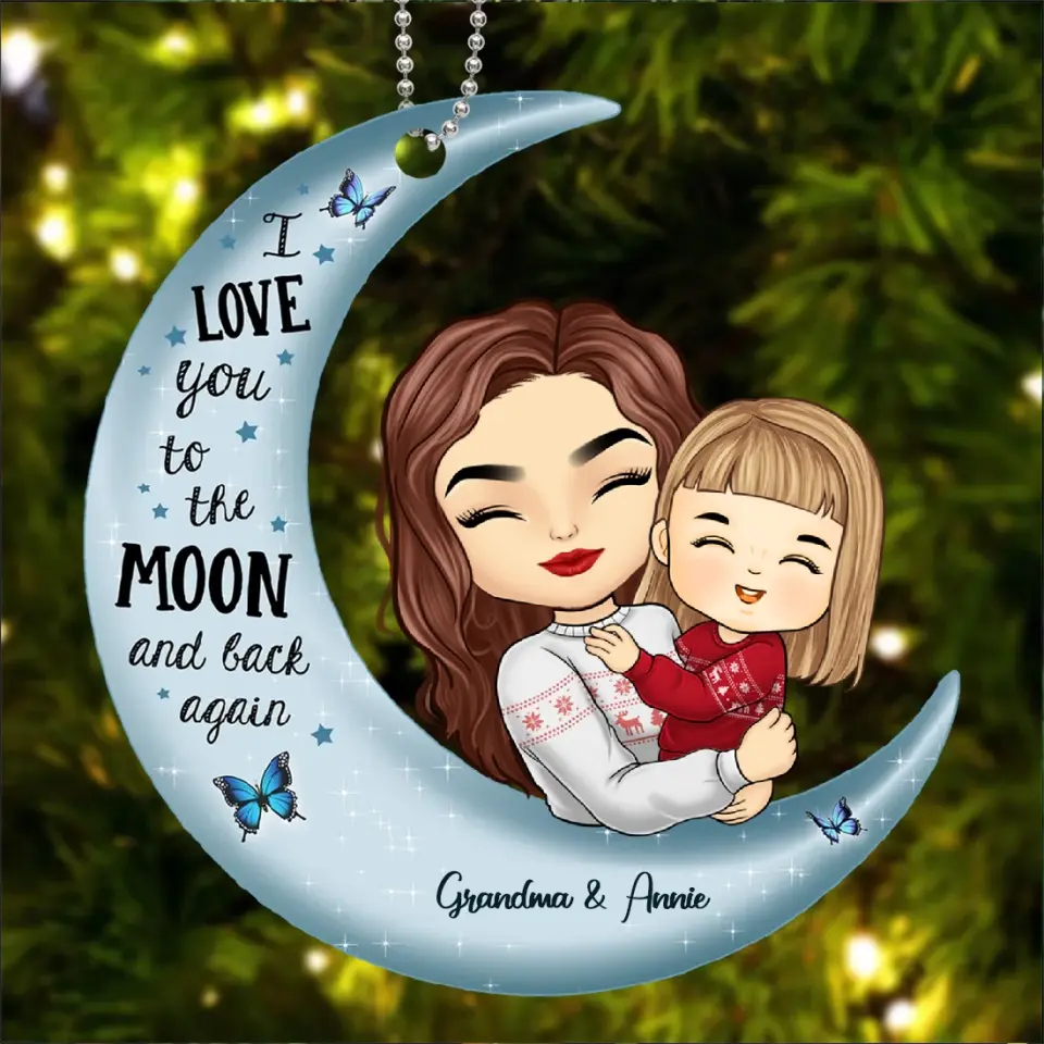 Sending You Holiday Hugs - Family Personalized Custom Ornament - Acrylic Custom Shaped - Christmas Gift For Mom, Grandma