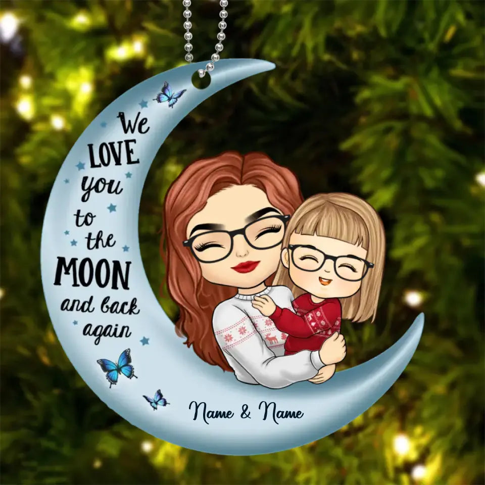 Sending You Holiday Hugs - Family Personalized Custom Ornament - Acrylic Custom Shaped - Christmas Gift For Mom, Grandma