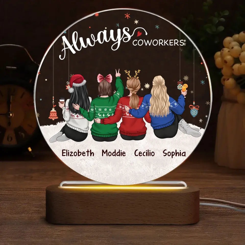 Always My Sister Forever My Friend - Bestie Personalized Custom Acrylic Night Light - Christmas Gift For Best Friends, BFF, Sisters