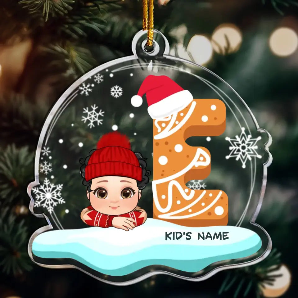 Custom Name Letter Christmas Kids - Personalized Acrylic Ornament