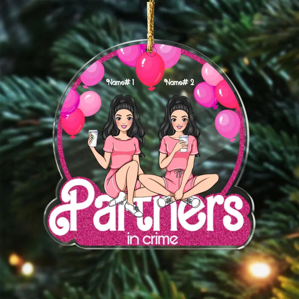 Transparent Christmas Ornament - Custom Acrylic Ornament - Best Friends Gifts - Partner in Crime