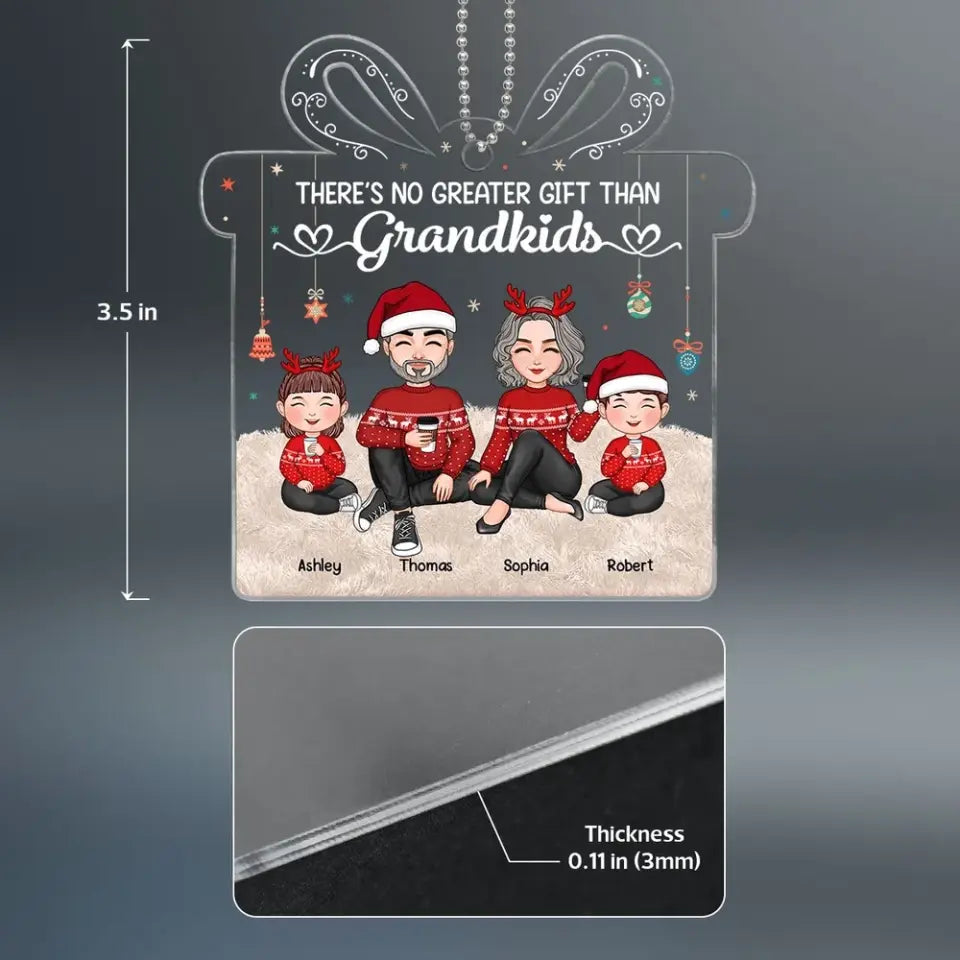 There‘s No Greater Gift Than Grandkids Cute Grandchildren With Grandparents Personalized Gift Shaped Acrylic Ornament