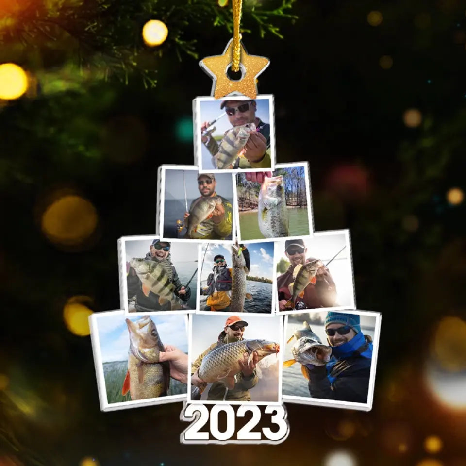 Custom Photo Fishing The Perfect Christmas Tree - Fishing Personalized Custom Ornament - Acrylic Custom Shaped - Christmas Gift For Fishing Lovers, Fisherman