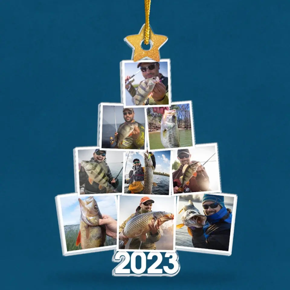 Custom Photo Fishing The Perfect Christmas Tree - Fishing Personalized Custom Ornament - Acrylic Custom Shaped - Christmas Gift For Fishing Lovers, Fisherman