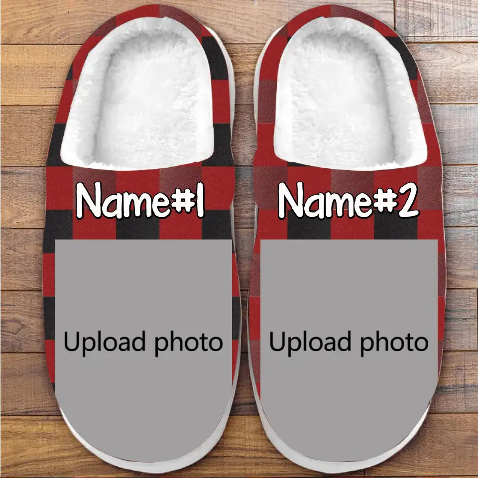 Custom Photo Happiness Is A Warm Puppy - Dog & Cat Personalized Custom Fluffy Slippers - Gift For Pet Owners, Pet Lovers