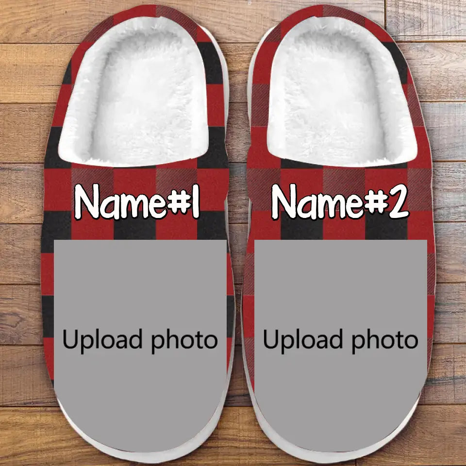 Custom Photo Happiness Is A Warm Puppy - Dog & Cat Personalized Custom Fluffy Slippers - Gift For Pet Owners, Pet Lovers